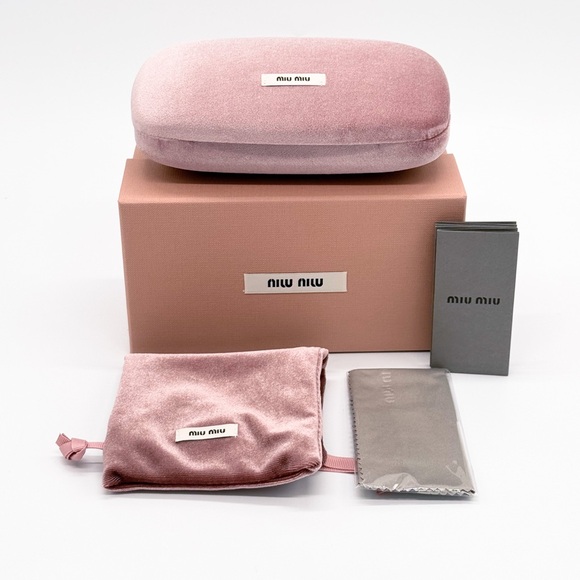 NEW MIU MIU SMU 52Y 5AK06S GOLD MU52YS 5AK06S OVAL MU 52YS WOMEN SUNGLASSES - Picture 13 of 14